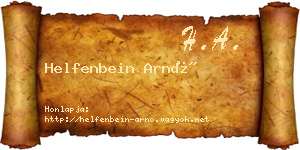 Helfenbein Arnó névjegykártya